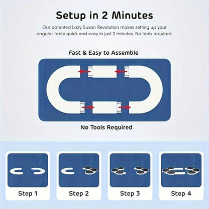 LEBHAR Portable Table Meal Rotating Tray (4 Plates)