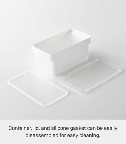 YAMAZAKI Home Tower Airtight Pet Food Storage Container - Cat And Dog Food Holder Bin With Transparent Lid And Handle - Extra Large - Polypropylene - 6.6 Gallons, 25 Liters