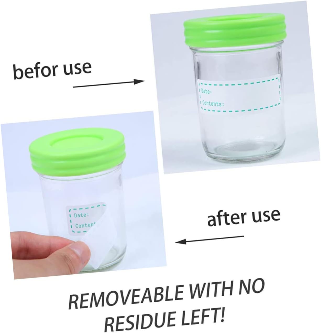 Housoutil Food Storage Date Labels 500 Piece Roll Removable Kitchen Refrigerator Stickers for Easy Organization No Residue for Food Containers and Grocery Storage