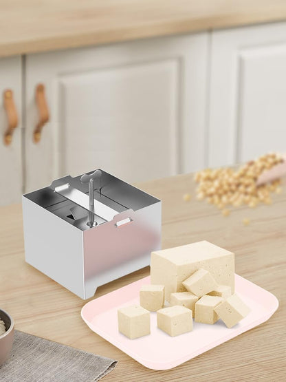 Tofu Press Kit Food Grade 304 Stainless Steel Tofu Maker with Gauze and Drip Tray Detachable and Pressure Adjustable Press Maker for Homemade Cheese yogurt(Large)