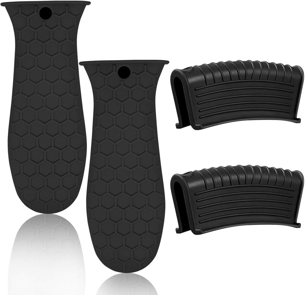 Silicone Hot Handle Holder, Heat Resistant Potholder Cookware Handle Cast Iron Skillets Handles Grip Covers for Cast Iron Skillet