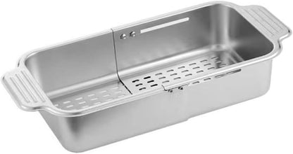 TopHomer Extendable Colander Strainer Over the Sink, Retractable Kitchen Sink Basket to Wash Vegetable and Fruit Food Strainer to Drain Pasta and Dry Dishes (S)