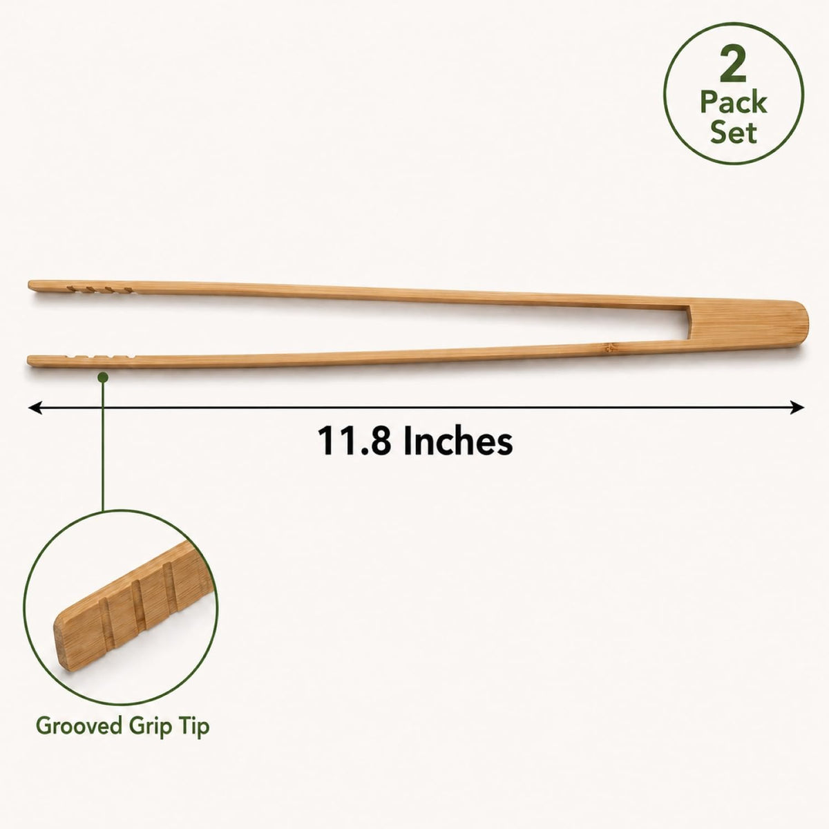 I-MART 2 Pack 12-Inch Bamboo Toaster Tongs, Wooden Toast Tongs for Cooking, Reusable and Safe Bamboo Kitchen Utensils for Bread, Bacon, Muffins, Bagels