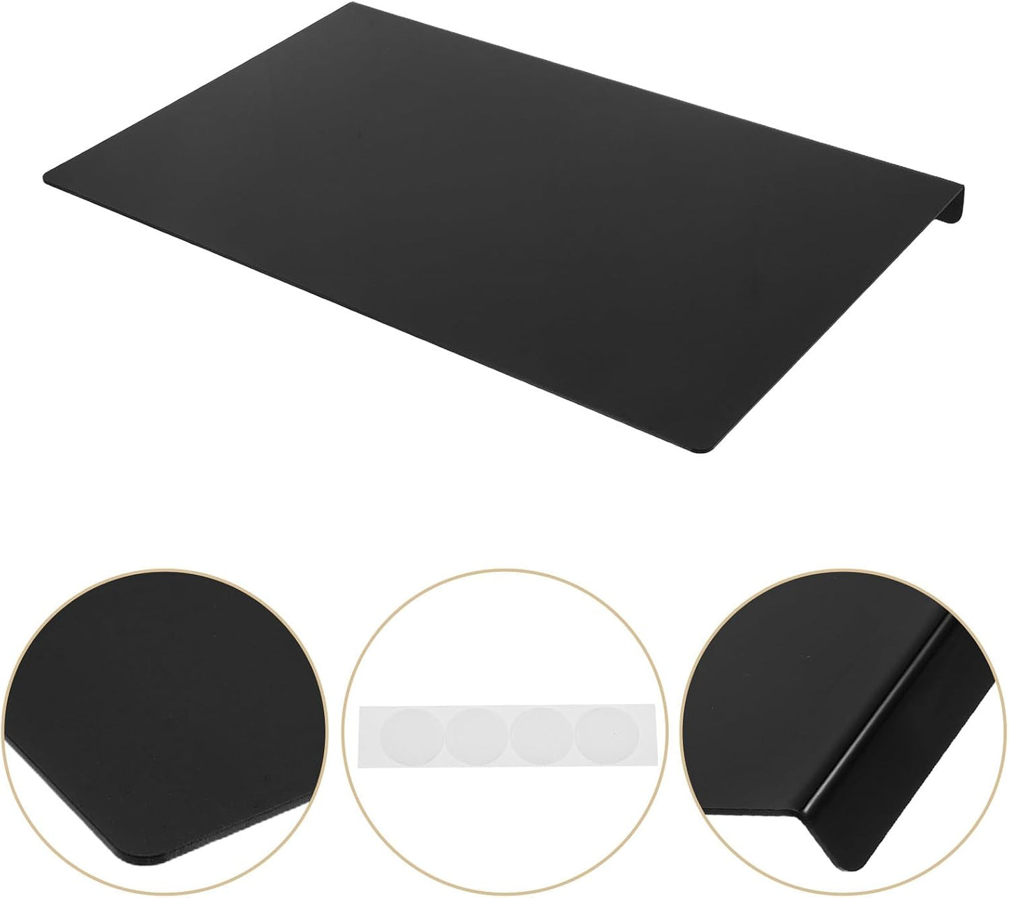 TOYANDONA Non-slip Acrylic Cutting Board 43x28cm Black 3mm Kitchen Chopping Mat for Fruits, Vegetables, and Meat Food Preparation