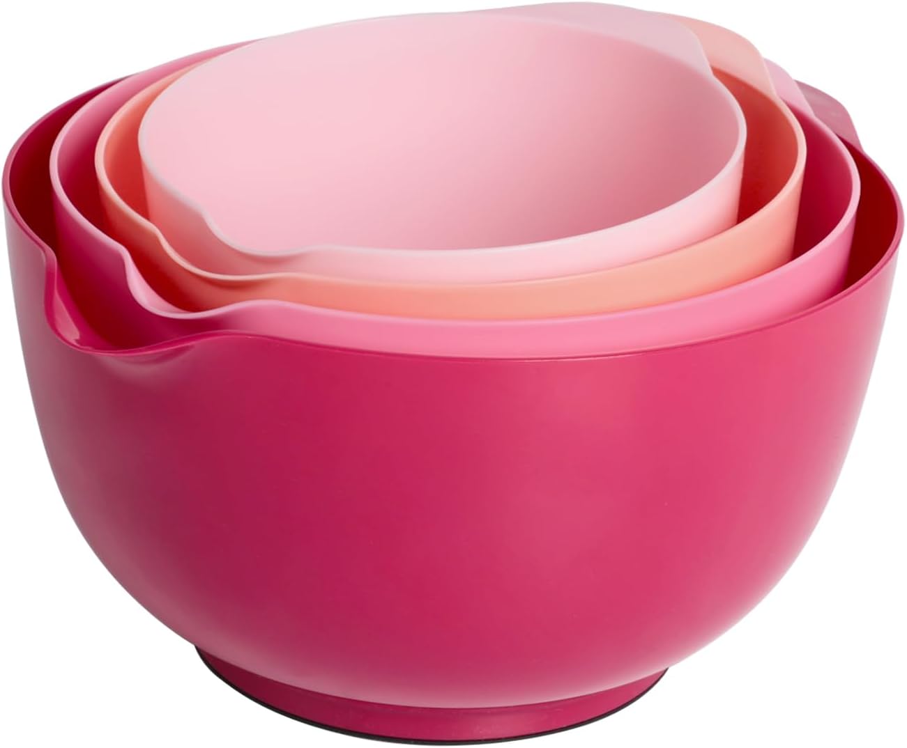 BoxedHome Nesting Plastic Mixing Bowl Set With Pour Spout, Microwave and Dishwasher Safe, BPA free Non-Slip Base, Set of 4 Size 1.7, 2.5, 3.5 and 4.5qt, Great for Prepping, Baking, Cooking (Dark Blue)