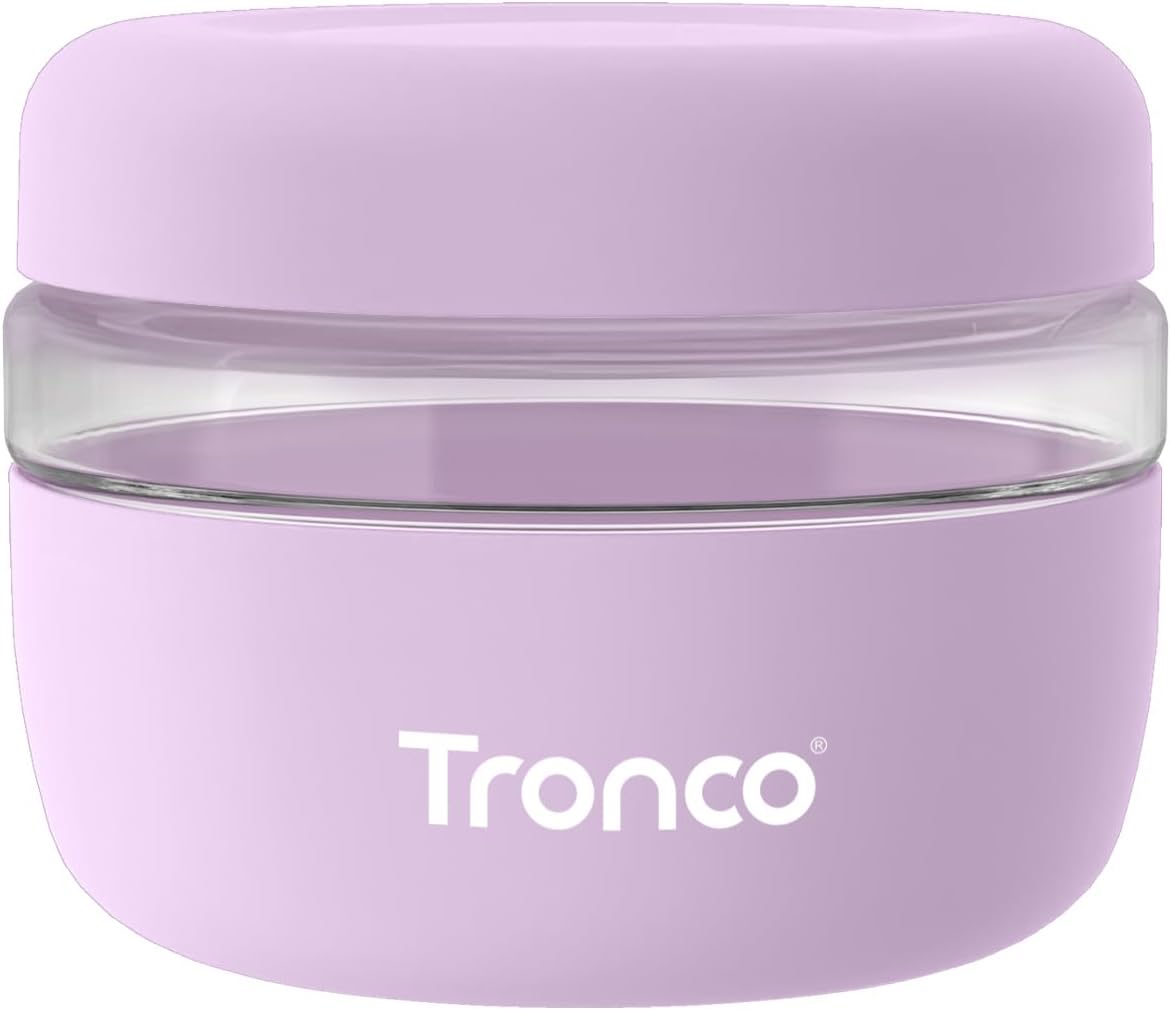 Tronco 24 oz Glass Food Storage Containers with Lids, Airtight, Leak & Spill Proof Glass Lunch Bowls for Meal Prep, Salad, Yogurt, Soup & Stew, Microwave & Dishwasher Safe, BPA-Free, Set of 1