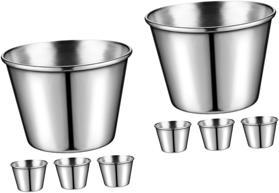 OUNONA 20pcs Stainless Steel Dipping Bowls Sauce Cups for Ketchup Condiments Appetizers for Restaurants and Home Use Versatile Kitchen Storage