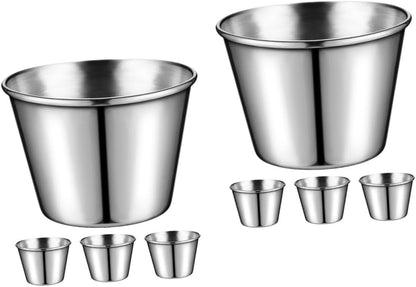 OUNONA 20pcs Stainless Steel Dipping Bowls Sauce Cups for Ketchup Condiments Appetizers for Restaurants and Home Use Versatile Kitchen Storage