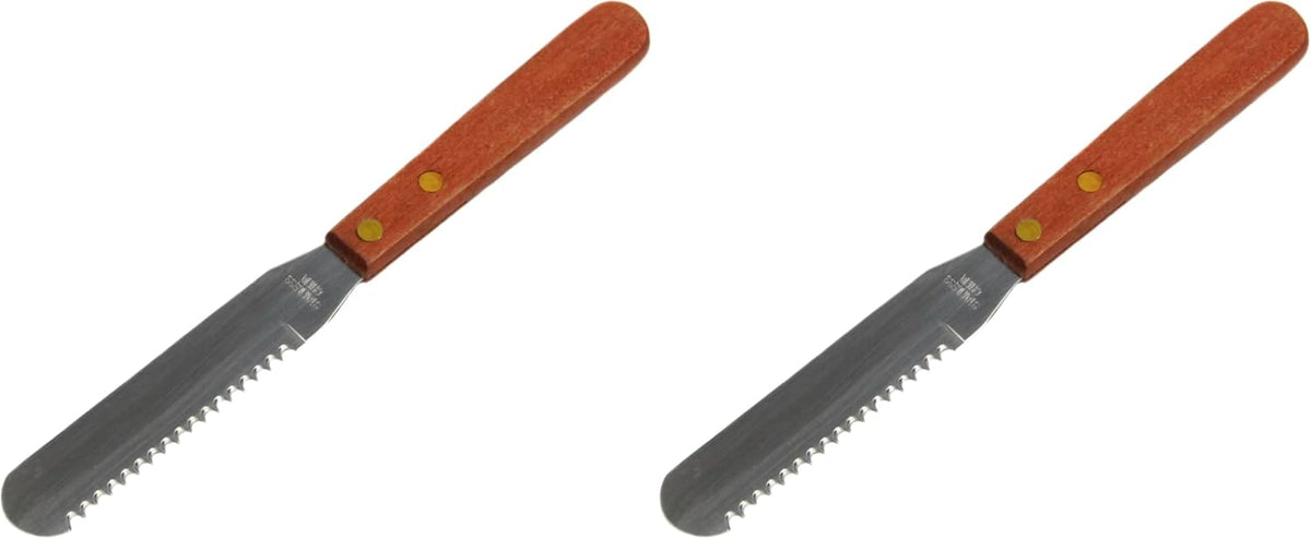 Chef Craft Select Stainless Steel Cut and Spread Knife, 4 inch blade 8 inches in length, Wood Handled