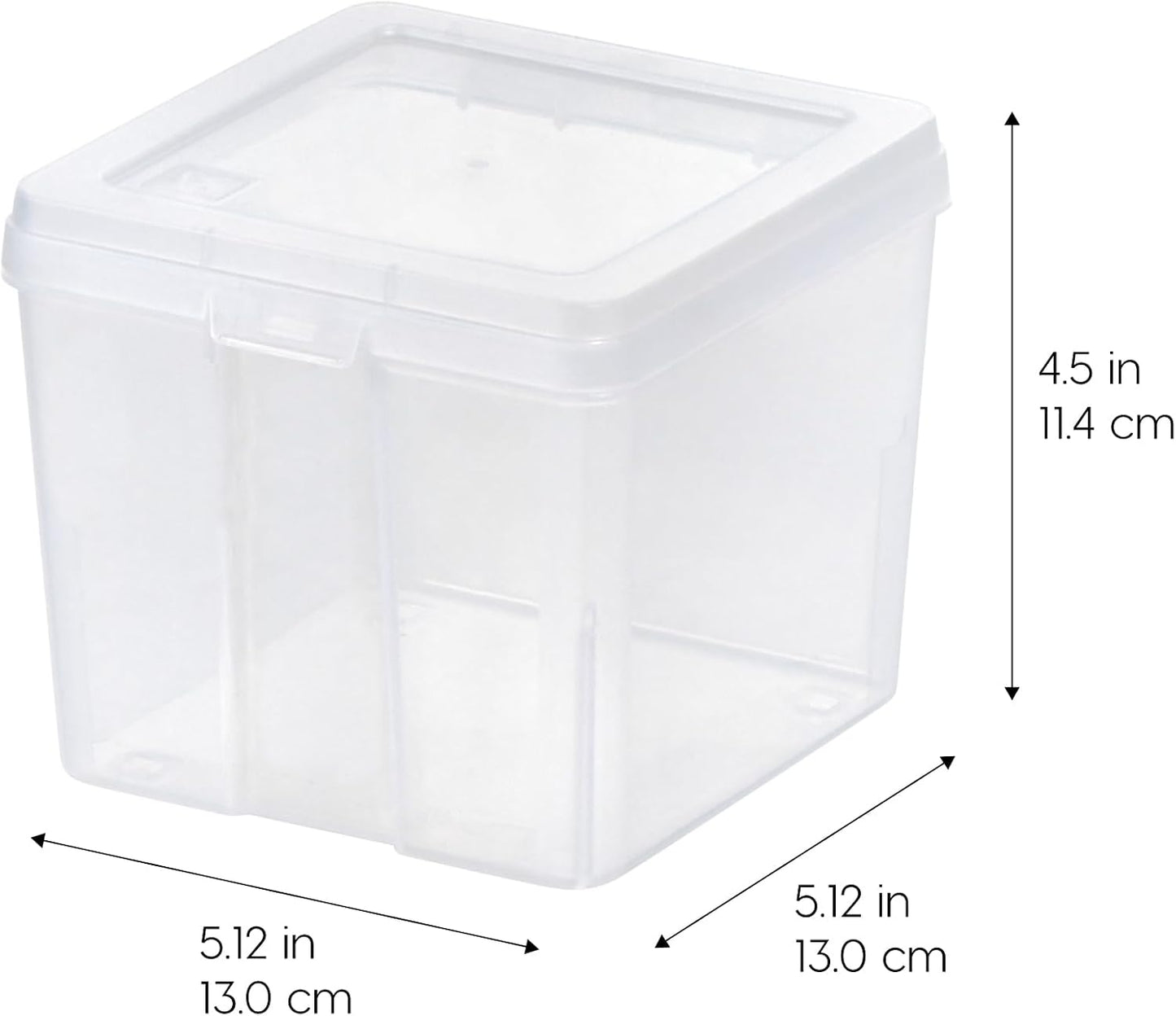 IRIS USA Vertical Storage Bins with Lids |Made in USA| Flip Top Containers for Organizing Pantry, Office, Craft, and Study Supplies - Small (10-Pack)