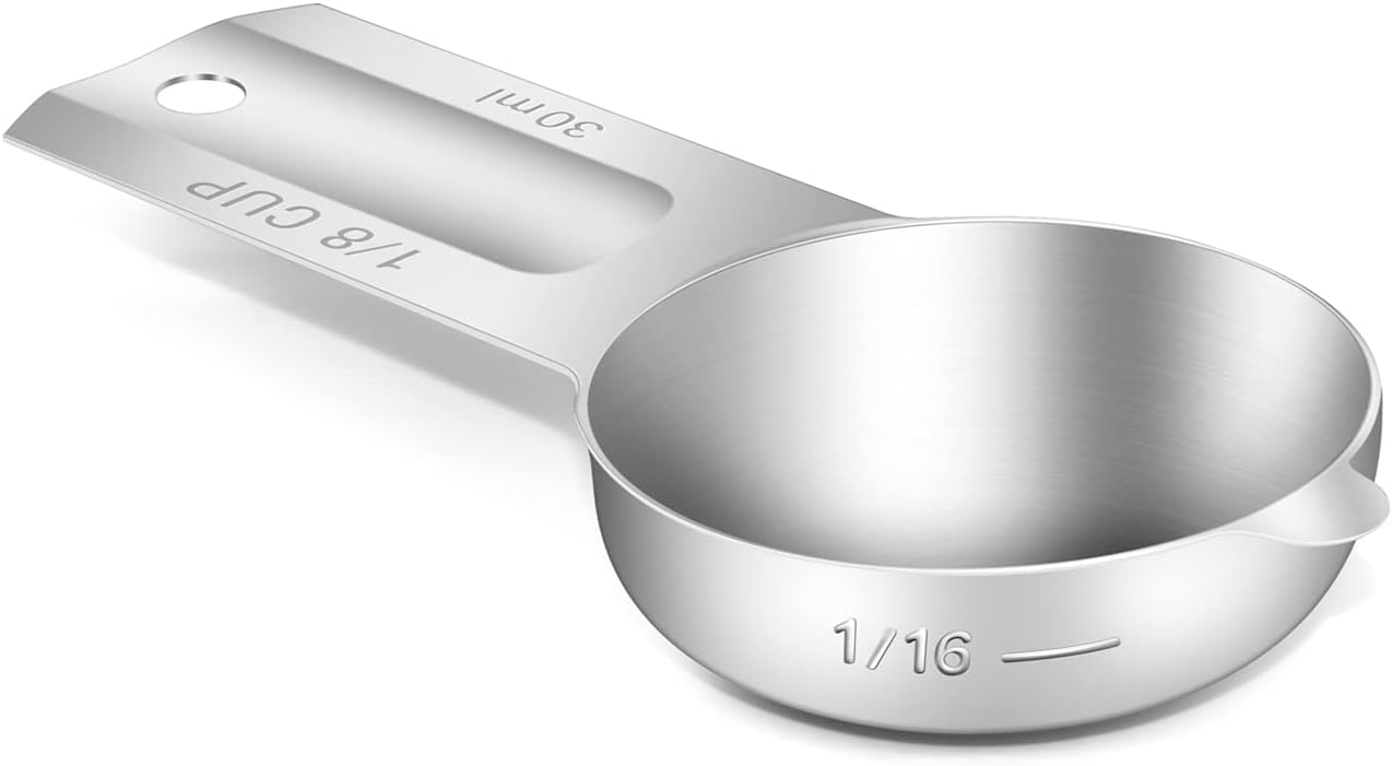 1PCS 3/4Cup (180ml, 6oz) Single Measuring Cup, Stainless Steel Measure Scoop, Metric and US Measurement, Dishwasher Safe
