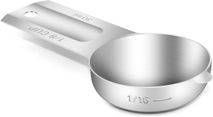 1PCS 3/4Cup (180ml, 6oz) Single Measuring Cup, Stainless Steel Measure Scoop, Metric and US Measurement, Dishwasher Safe