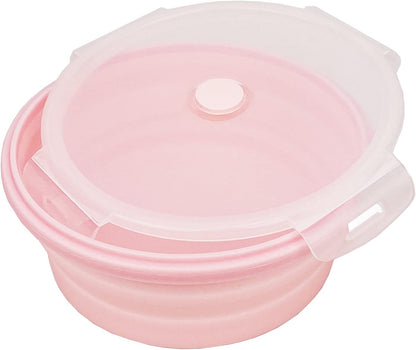 CARTINTS Silicone Collapsible Food Storage Containers-Prep/Storage Bowls with Lids - Set of 3 Square Silicone Lunch Containers - Microwave, Dishwasher and Freezer Safe (blue)
