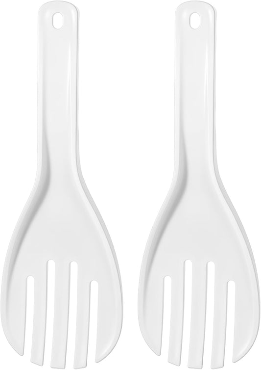 2 PCS Plastic Rice Spatula Paddle Fork-Like, White Large Rice Scooper