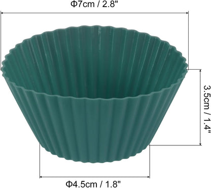 uxcell 18Pcs Silicone Cupcake Liners, Non-Stick Baking Cups, for Cooking Eggs, Baking Muffins and Make a Cake(Pink)