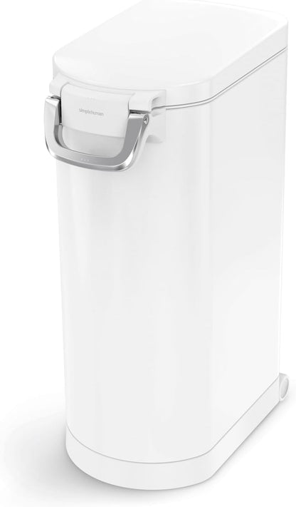 simplehuman 25 Liter, 27 lb / 12.2 kg Medium Pet Food Storage Container for Dog Food, Cat Food, and Bird Feed, Alloy Steel, Matte Black