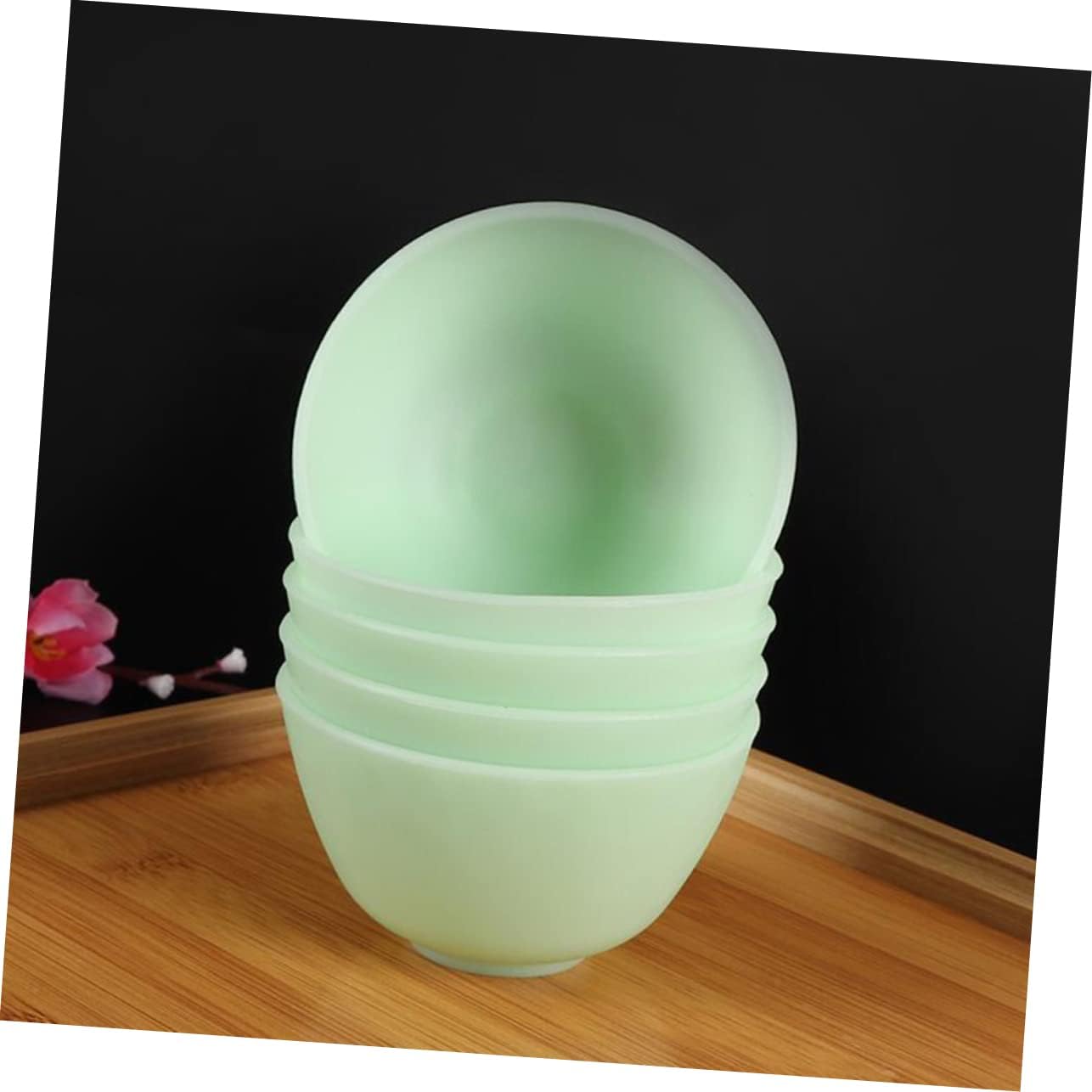 Didiseaon Odorless Anti-drop Silicone Mixing Bowl for Facial Masks Cooking Flexible Microwave Dishwasher Safe for Ingredients Sauces Medium Green