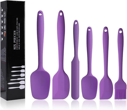 Silicone Spatulas Set, Rubber Spoon Spatula Heat Resistant Spoonula One Piece Design Seamless Spatula Non-Stick Scrapers Baking Mixing Tool (Dark Blue)