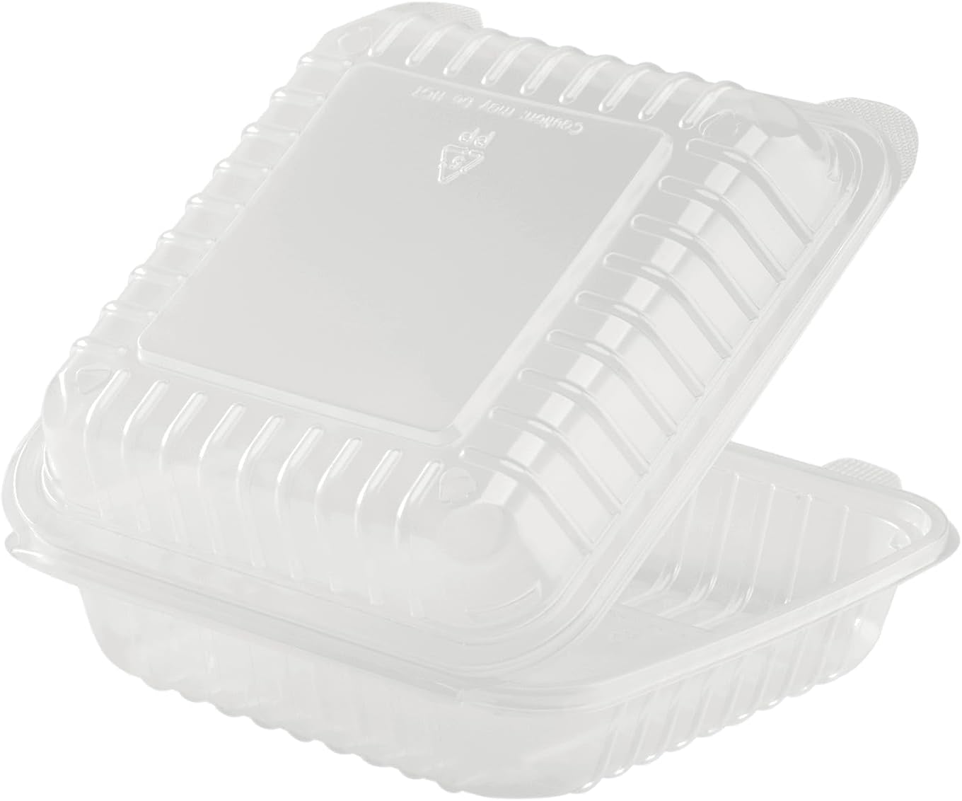 Karat FP-HC99PP-3CU 9"X 9" PP Hinged Containers 3 Compartment - (Case of 200)