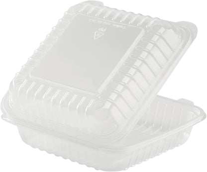 Karat FP-HC99PP-3CU 9"X 9" PP Hinged Containers 3 Compartment - (Case of 200)