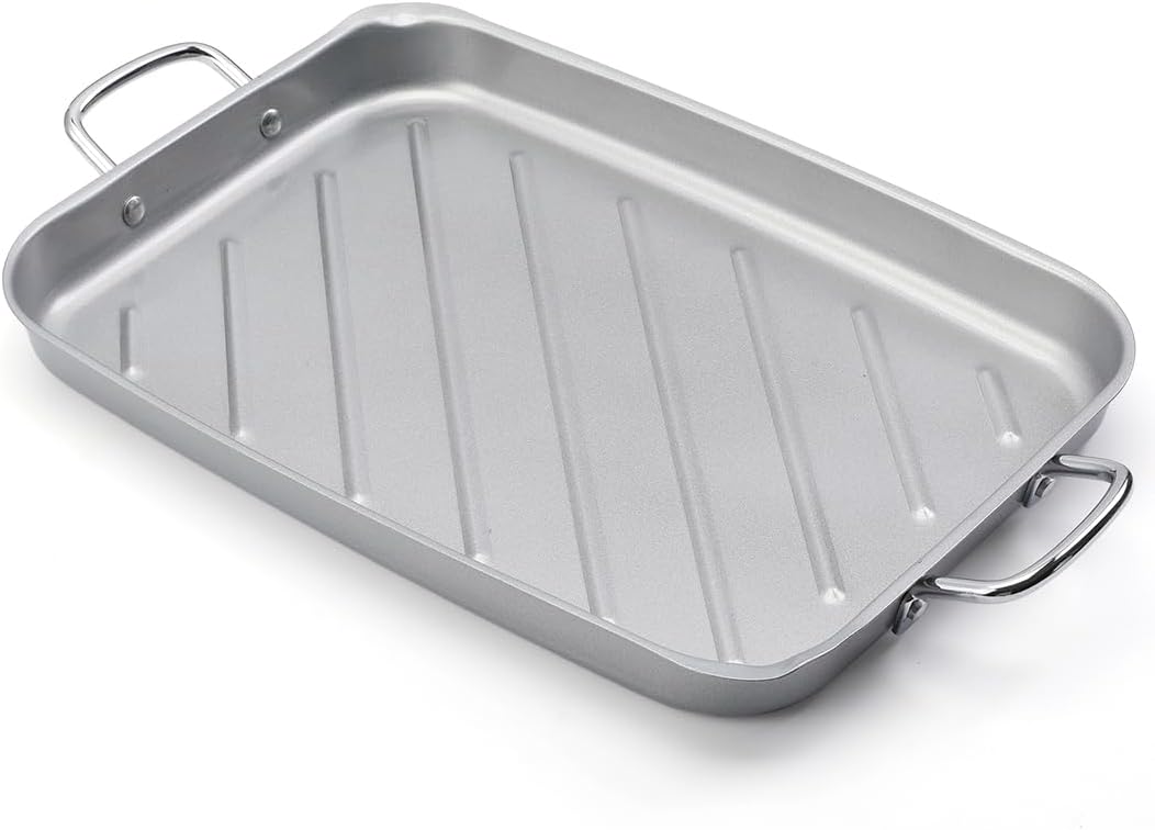 Grill Pan - 11'x15'' BBQ Grill Topper With Handles