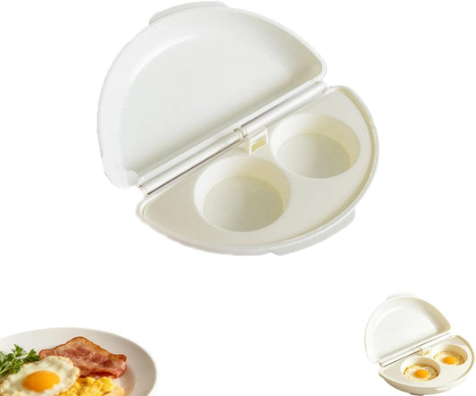 2-in-1 Microwave Omelet & Egg Cooker, 2-in-1 Omelet Maker & Egg Cup Cooker, 2-Cavity Microwave Eggs Poacher & Omelet Maker, Removable Tray (1PCS)