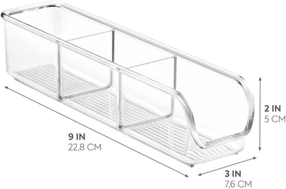 iDesign Plastic Packet and Tea Bag Organizer, Clear | Kitchen Storage Container, For Sugar, Salt, Pepper, Sweeteners, Tea Bags, Spices, The Linus Collection