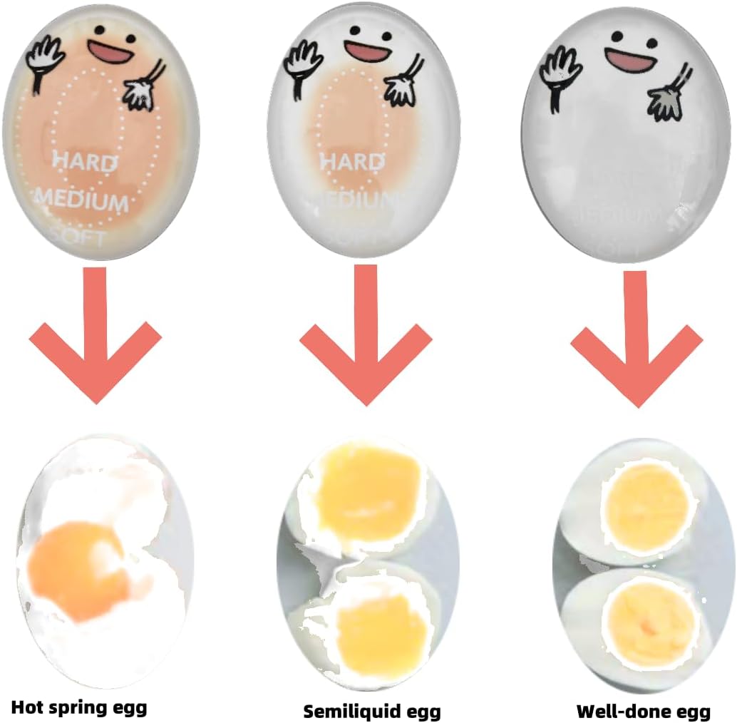 Egg Timer for Perfectly Boiled Eggs - Color Changing Indicator for Soft to Hard Boiled Eggs-2 Pieces