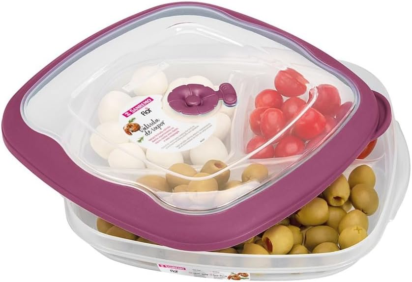 Tribello Divided Plates for Adults – 3-Pack 3-Compartment Plastic Plates with Steam Vent Lids – Airtight, BPA-Free, Microwave Safe Food Storage – Reusable Meal Prep Containers