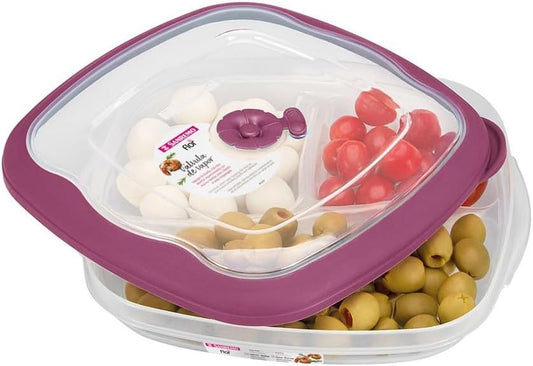 Tribello Divided Plates for Adults – 3-Pack 3-Compartment Plastic Plates with Steam Vent Lids – Airtight, BPA-Free, Microwave Safe Food Storage – Reusable Meal Prep Containers