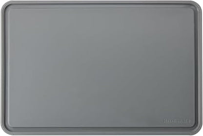 KitchenAid Classic Plastic Cutting Board with Perimeter Trench and Non Slip Edges, Dishwasher Safe, 12 inch x 18 inch, Gray