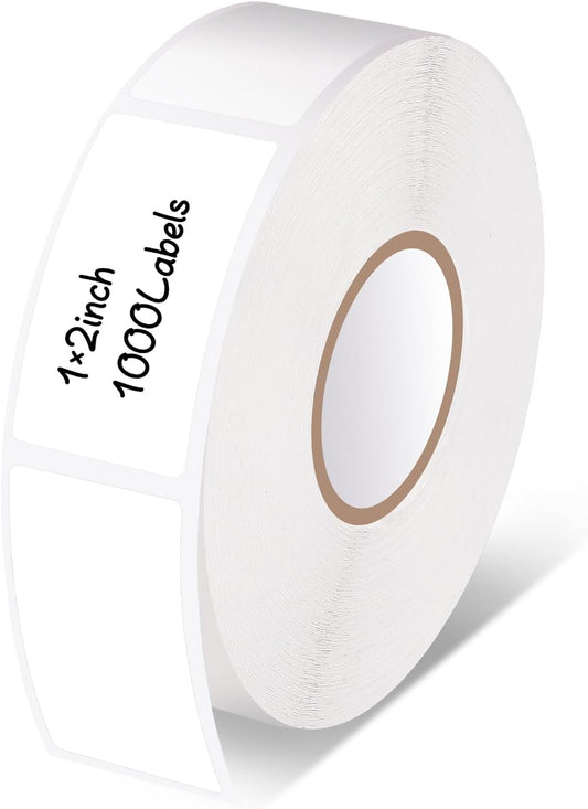 2000 Pcs Removable Freezer Labels, 1" x 2" Blank Label Stickers with Perforation Line Waterproof Oil Resistant Sticker Labels for Food Containers Jars Bottle