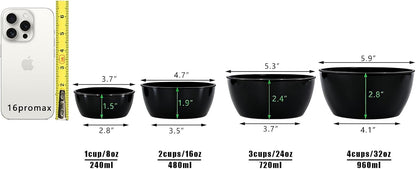 4-Piece Classic Plastic Prep Bowls with Lids, Nesting Plastic Small Mixing Bowl Set for Mixing, Baking, Prepping, Cooking and Serving Food, Microwave and Dishwasher Safe (Yellow)