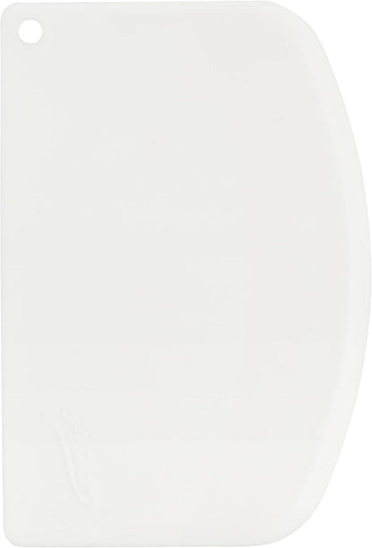 Ateco 1303 Bowl Scraper Set, Flexible Food-safe Plastic, White, 6-Pieces