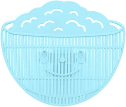 Clip On Strainer All Pots and Pans,Plastic Leaf Shape Rice Wash Sieve,Pasta Strainer Clip on Food Strainer Meat Vegetables Fruit PP Kitchen Colander,Rice Wash Tool,Blue 1204060NZX40QH 13x11x3.5cm