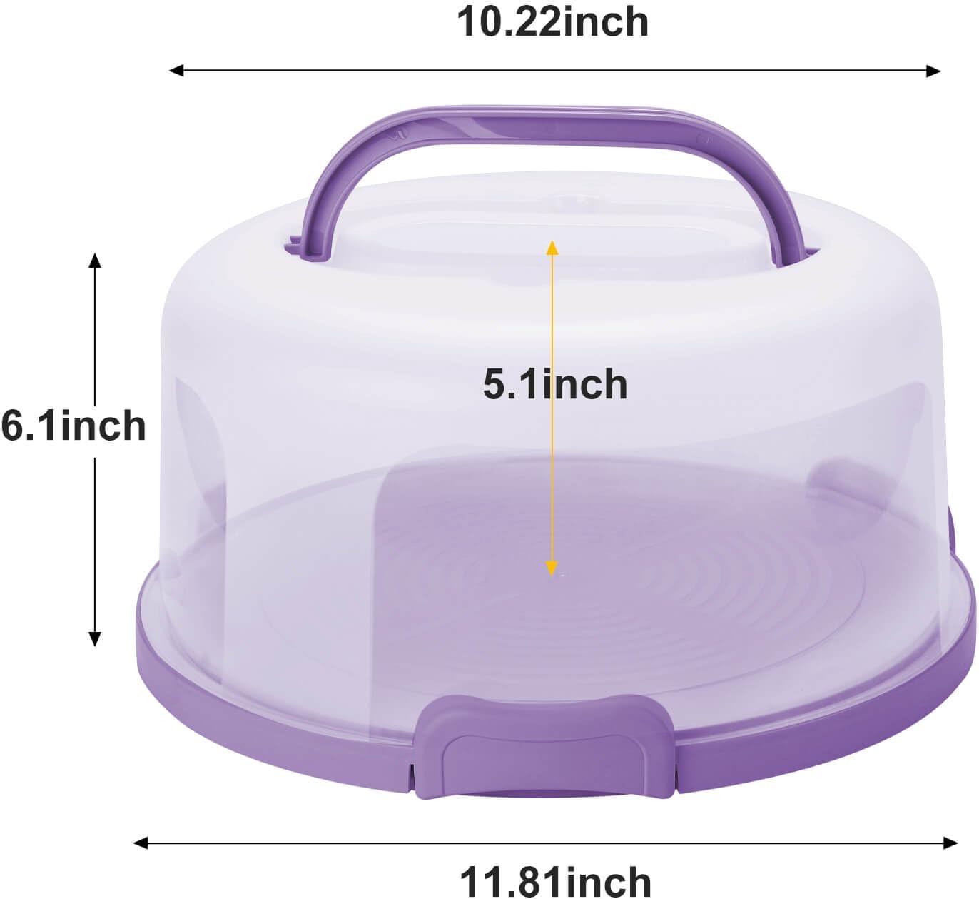 10 Inch Portable Cake Stand Carrier Holder with Lid and Handle Round Cake Storage Containers Cupcake Plastic Cake Cover Holder for Transport Red