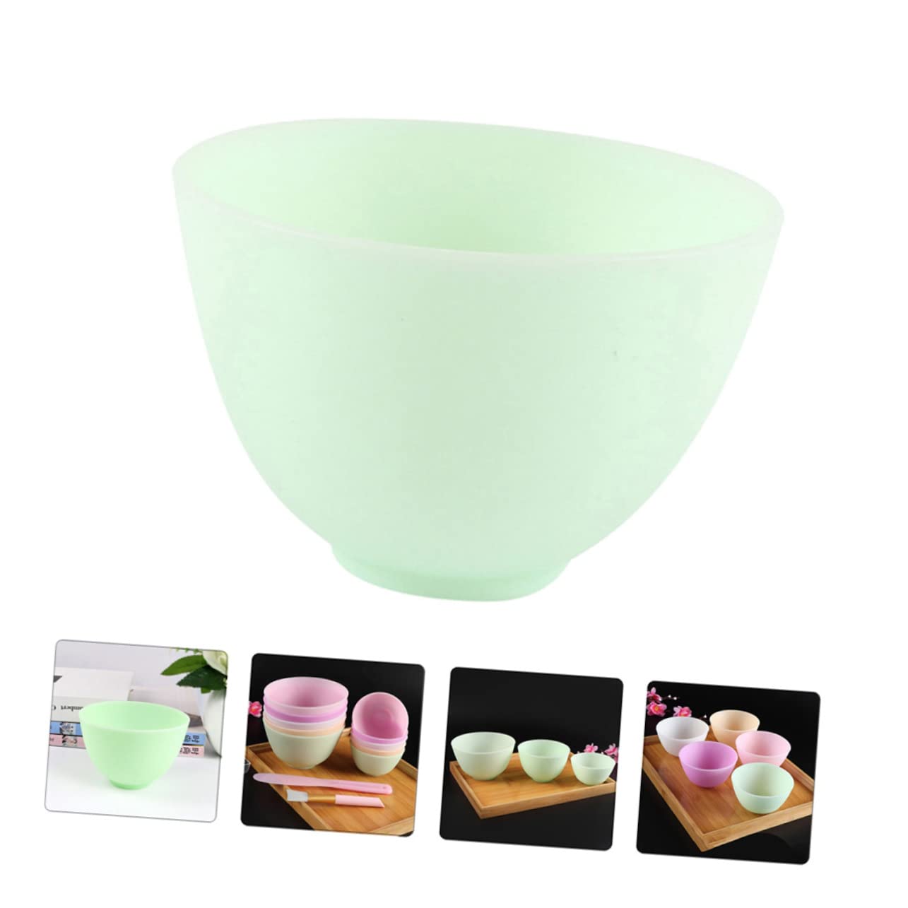 Facial Mask Mixing Bowl Set 3 Pcs Spa Mixing Bowls Soft Silicone Mask Bowl for Diy Non-slip Beauty Tool