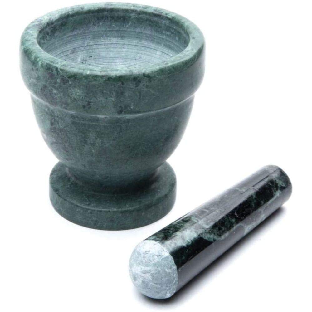 Fox Run Marble Mortar and Pestle Set, White, Small 4" Pestle and Mortar