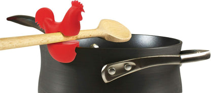 Fox Run Silicone Pot Clip Spoon Rest, Chicken, 2.5", Yellow