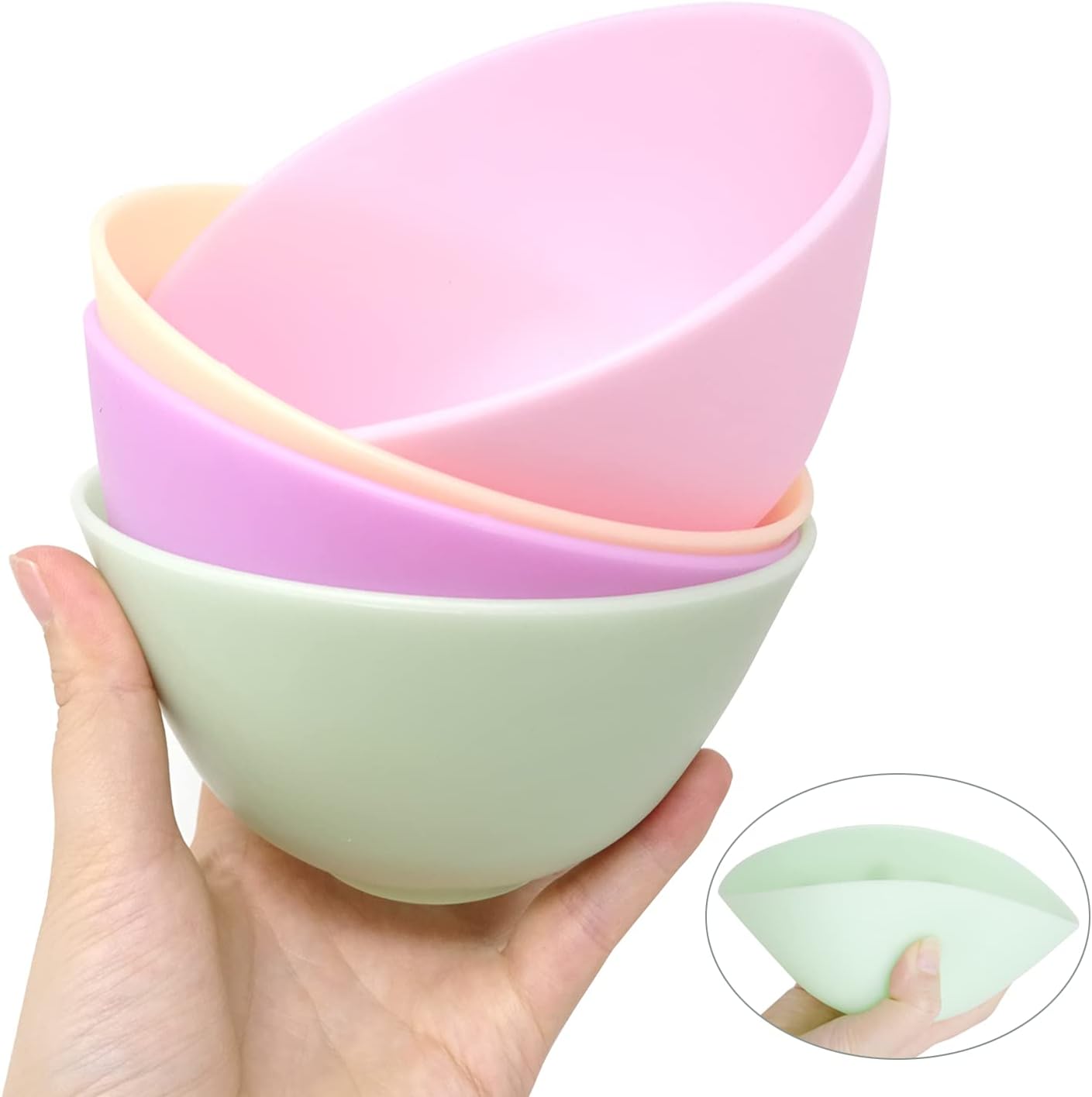 Honbay 5PCS Silicone Mixing Bowls Prep and Serve Bowls for Mixing Facial Mask or Holding Ingredient (8.5��5CM)
