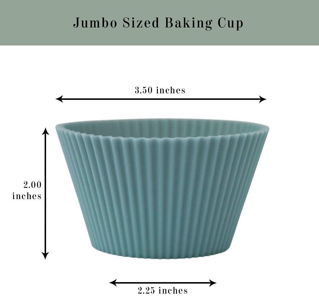 The Silicone Kitchen Reusable Mini Silicone Baking Cup, Non-Toxic, BPA Free, Dishwasher Safe, Mini, 24 Pack, White Blue Green