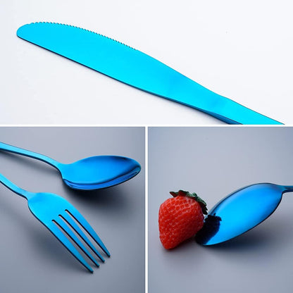 Travel Utensils Set with Case Reusable Portable Cutlery Set Stainless Steel 8pcs Including Dinner Knife Fork Spoon Chopsticks Straws(Rainbow)