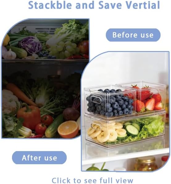 2 Pack Fruit Storage Containers for Fridge with Lid & Drain Basket | 3-in-1 Wash-Drain-Store – BPA-free clear containers keep berries/strawberries fresh, ready-to-eat in fridge.