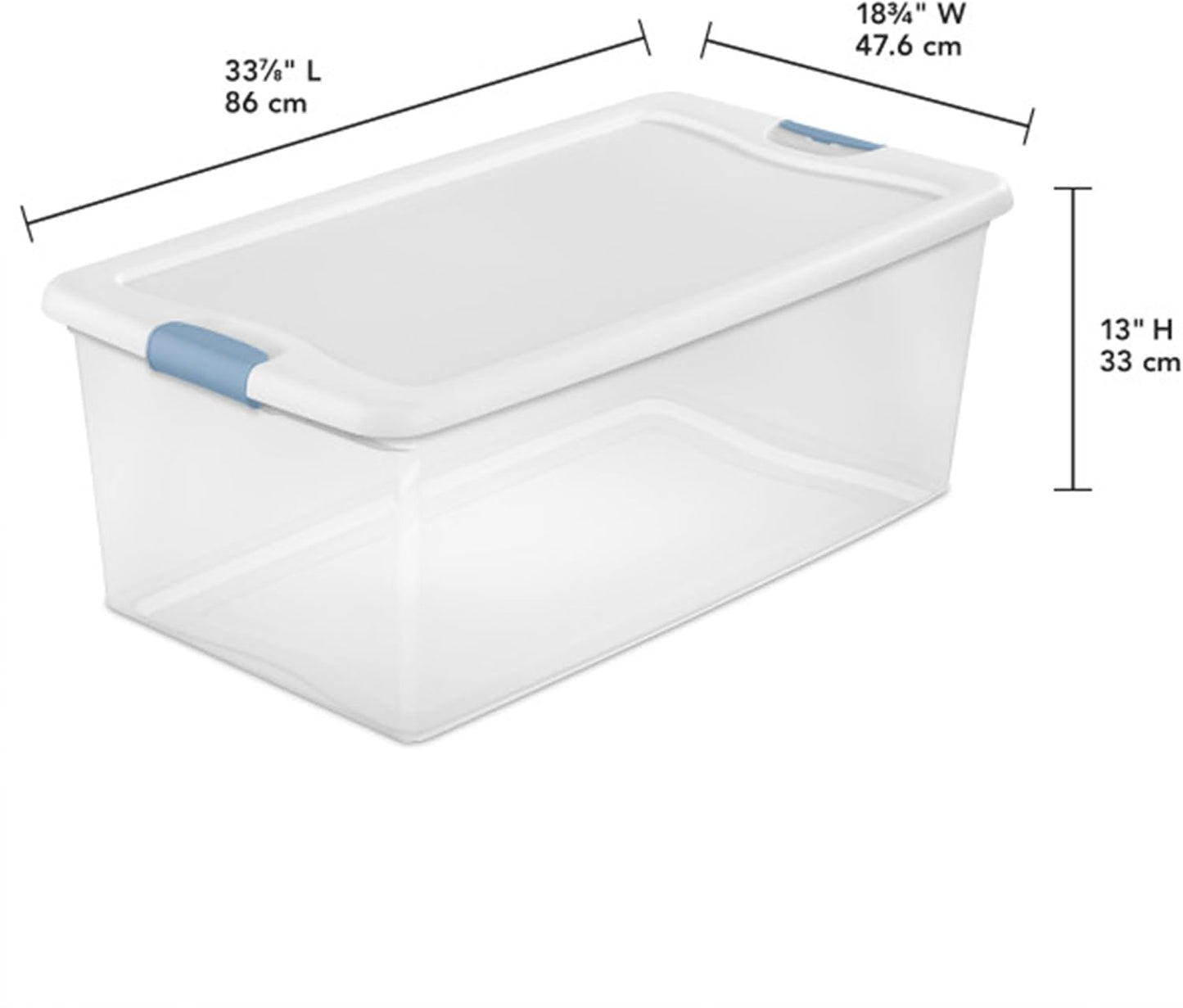 Sterilite 6-Pack Latching Box, Under Bed Storage Bins with Lids, Clear Plastic, 25 Quart - Heavy-Duty Organizing Containers for Closet, Bathroom, and Office