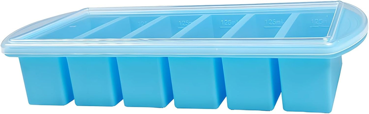 2 Cup Silicone soup Freezer Molds - Non-Stick Meal Prep Trays for Soups, Sauces, Smoothies & Desserts | Easy Release, Dishwasher Safe, BPA-Free (blue, 500ml)