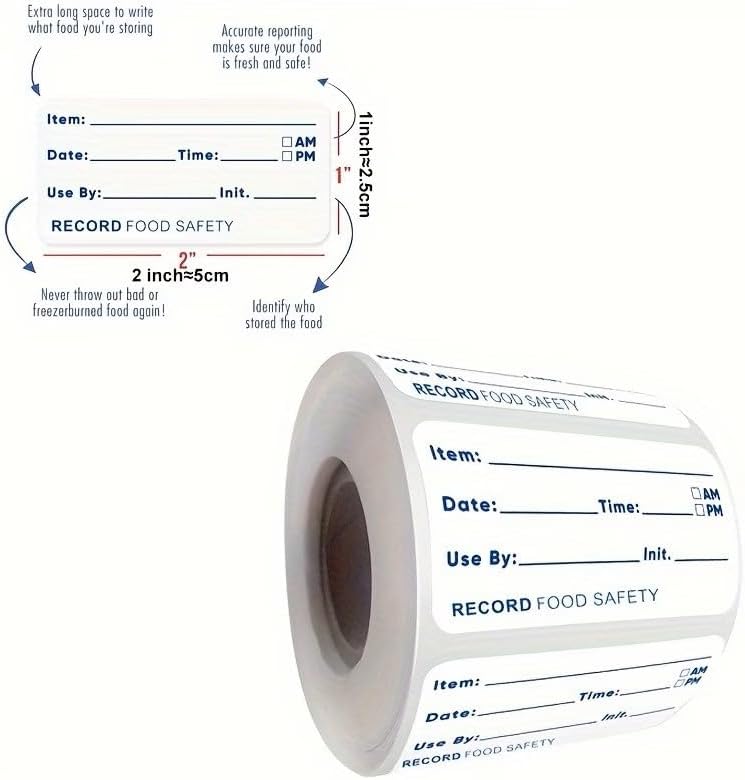 100-Pack Removable Freezer Labels, Waterproof Food Storage Stickers for Date & Contents Marking - Colors A
