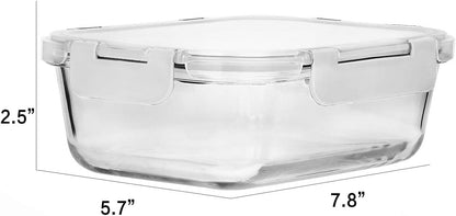 [8-Pack,30 oz]Glass Meal Prep Containers,Glass Food Storage Containers,Airtight lunch Containers with Lids, Microwave, Oven, Freezer and Dishwasher