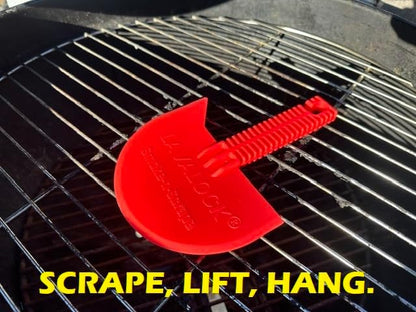 LavaLock Smok-n-Scrape Grill and Smoker Scraper, Residue Remover Cleaning Tool for Weber Kettle, Weber Smokey Mountain, UDS, WSM (Red Smoke-n-Scrape)