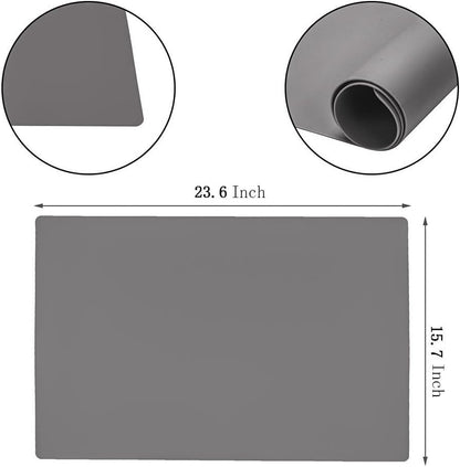27.5 ''by 19.6 ''Oversize Silicone Placemat for Craft Flexible Multipurpose Huge Extra Large Size Non Slip Waterproof Baking Mat Sheet Black 1 PCS