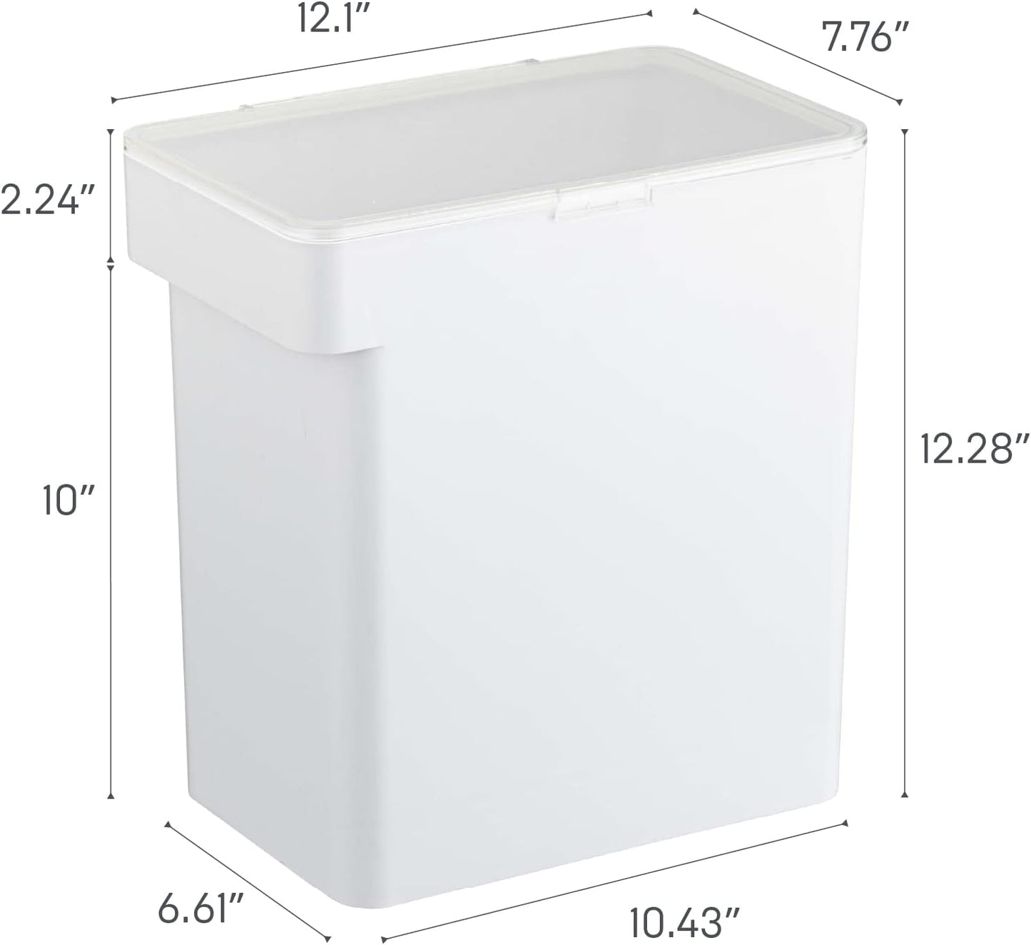 YAMAZAKI Home Tower Airtight Pet Food Storage Container - Cat And Dog Food Holder Bin With Transparent Lid And Handle - Extra Large - Polypropylene - 6.6 Gallons, 25 Liters